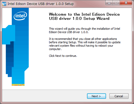 Intel Edison Device USB Driver トップページ