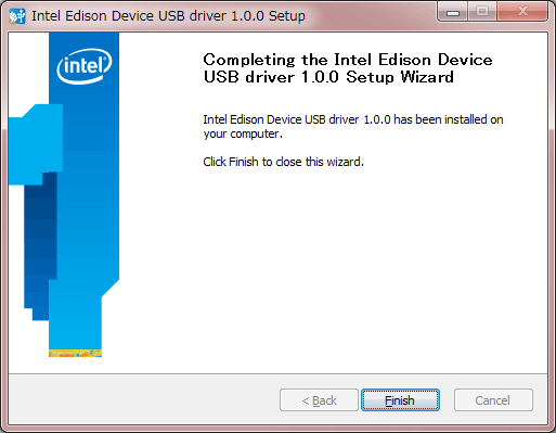 Intel Edison Device USB Driver 最終ページ